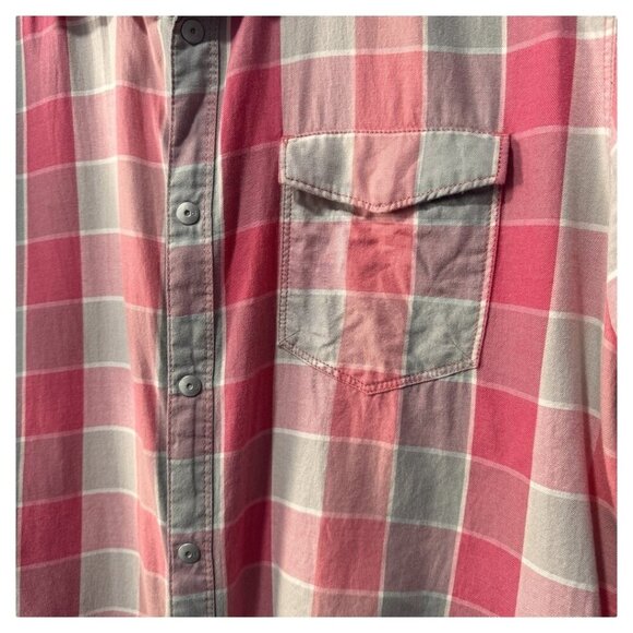 Calvin Klein ladies size large pink grey button up snaps - Picture 2 of 4